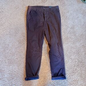 Slim Flannel Lined Chinos - Maroon